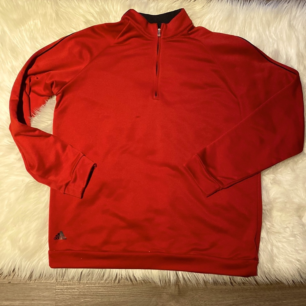 Mens size large adidas climalite sweater with half zipper